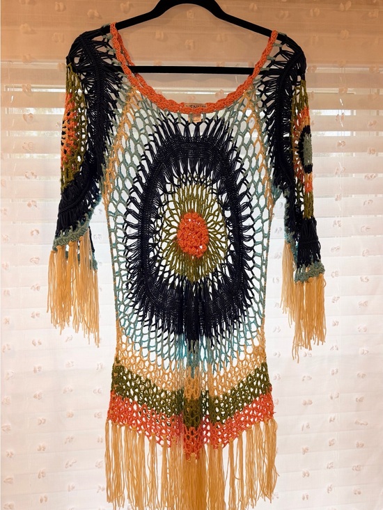VENUS Other - VENUS Multicolor Crochet Swim Coverup with Fringe